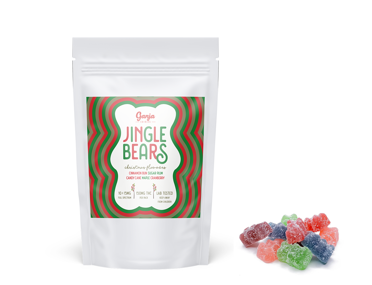 Ganja Bears Gummies – Jingle Bears (10 x 15mg)