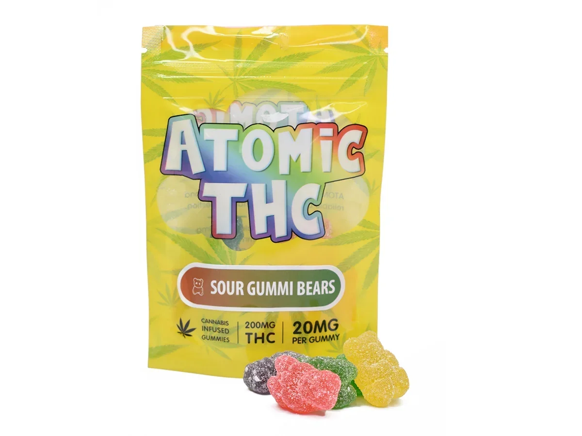 Atomic THC Gummies (200mg) – Blue Raspberries