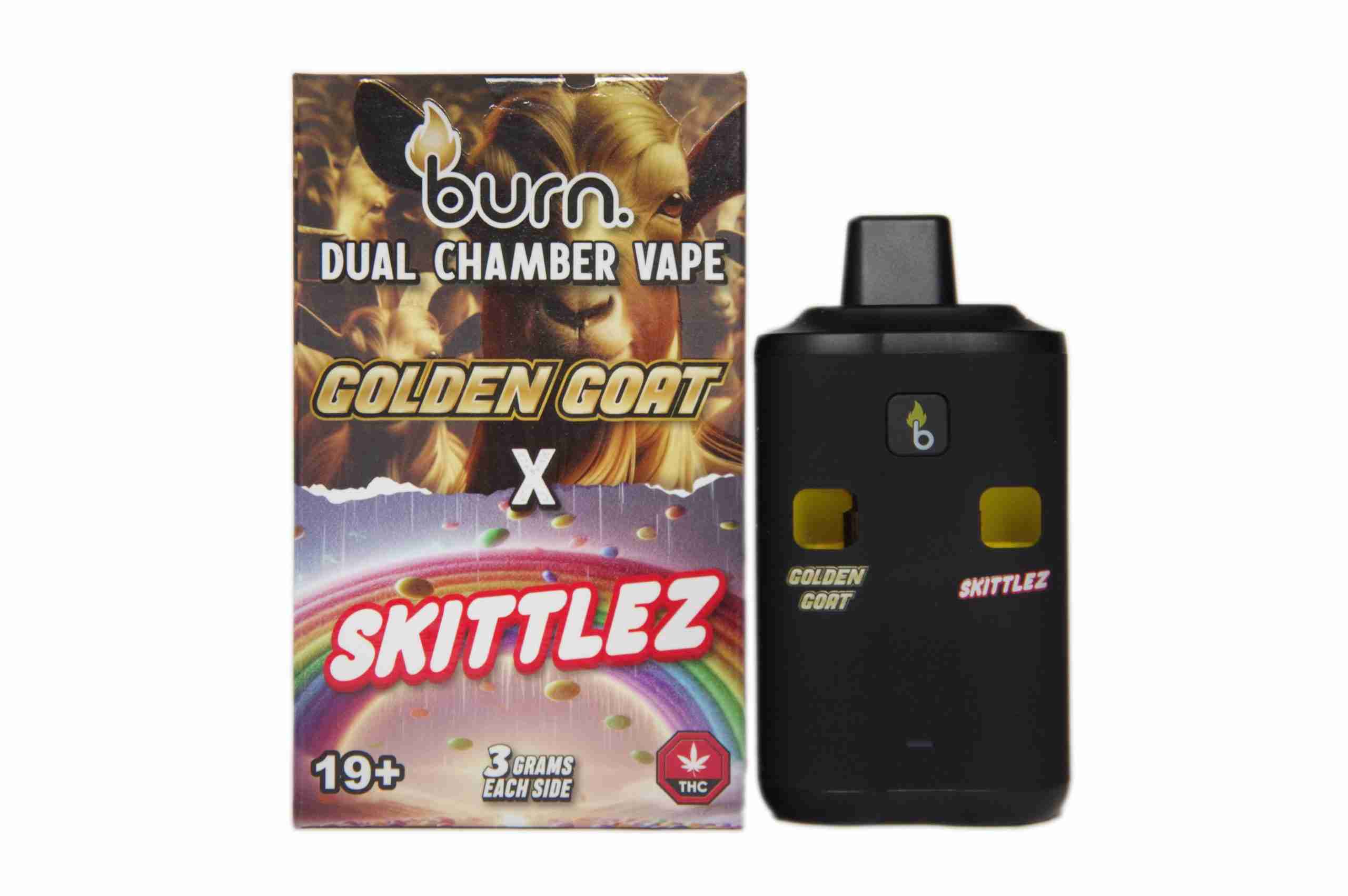 Burn Dual 6g Vape – Golden Goat + Skittlez