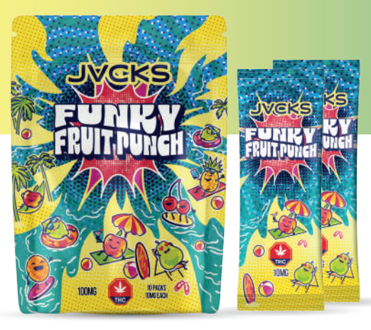 JACKS THC Powder Drink Mix – Funky Fruit Punch 1000mg