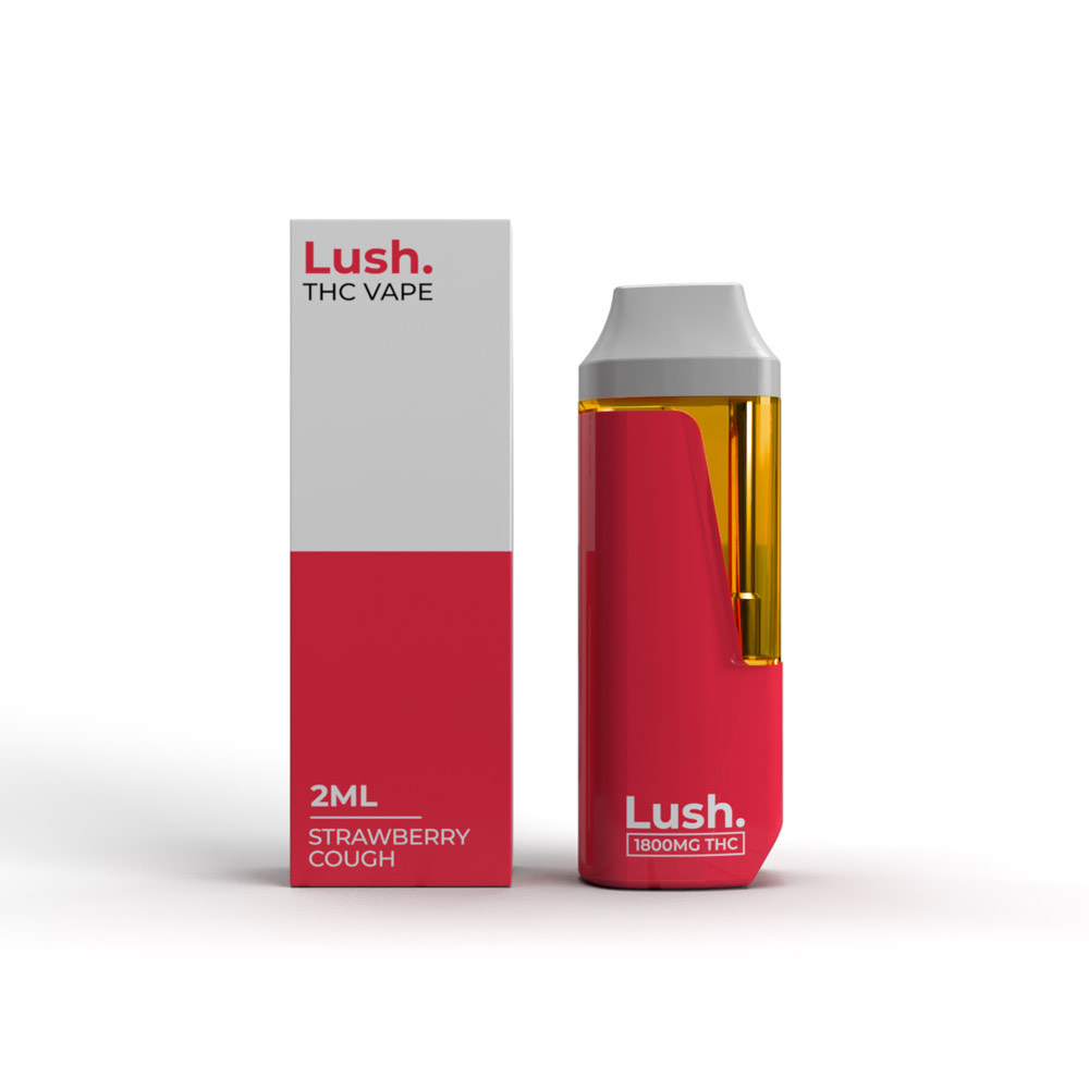 Lush – Discreet THC Disposable Vape (2 Grams) – Strawberry Cough (Sativa)