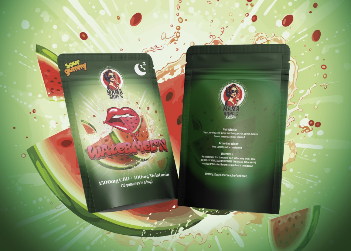 Mama Anne’s Edibles 1500mg – Watermelon Sleep Gummy (CBD + Melatonin)