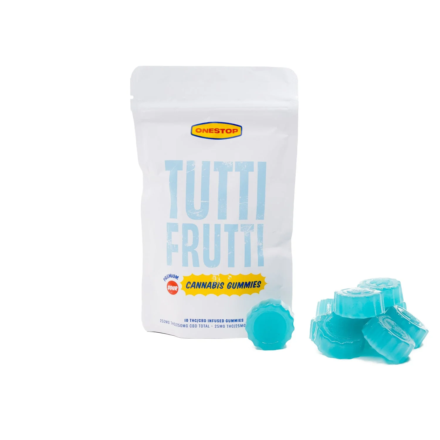 One Stop 1:1 Gummies 500mg – Tutti Fruitti