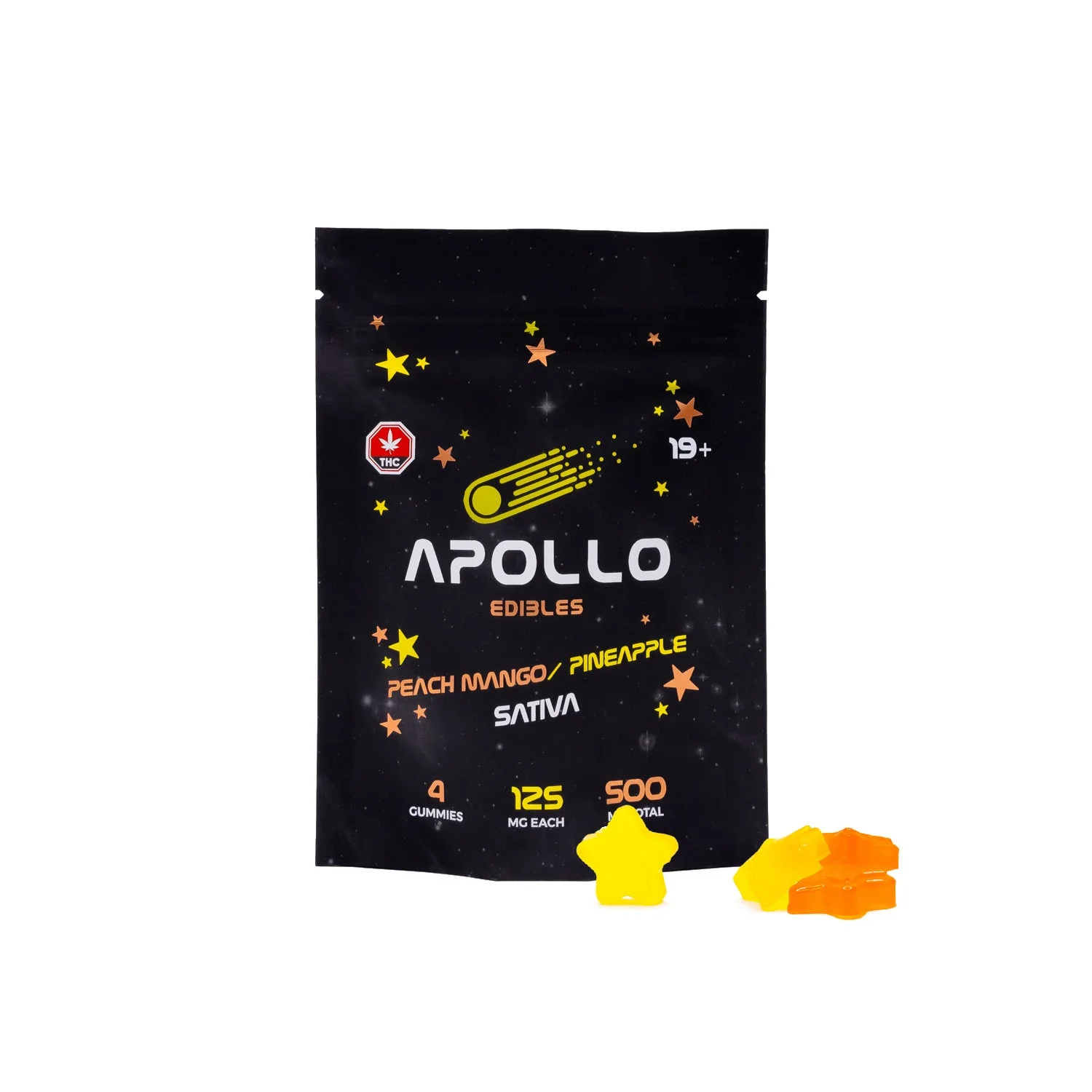 Apollo – Shooting Star Gummies (500mg) – Peach Mango / Pineapple (Sativa)