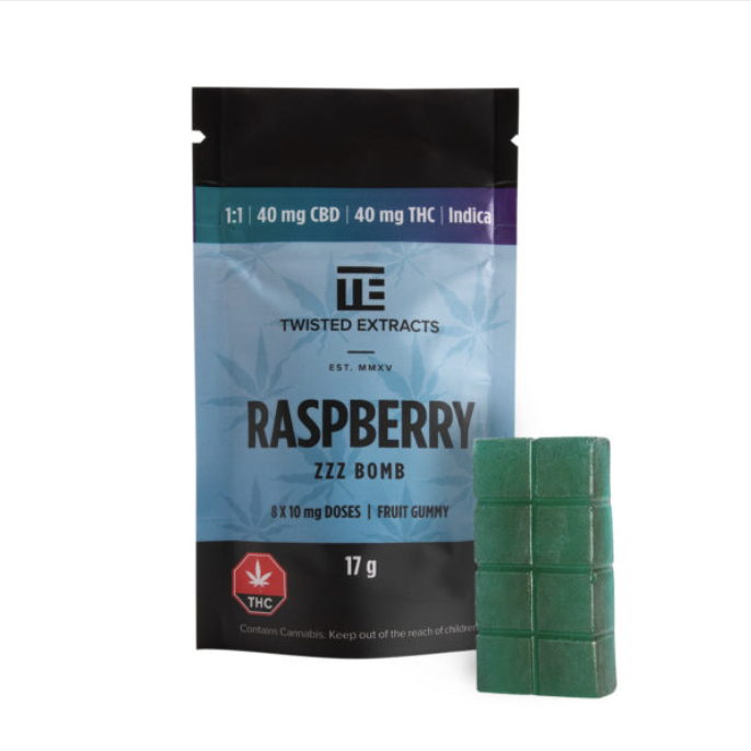Twisted Extracts – Jelly Bombs 80mg – 1:1 Blue Raspberry (Indica)