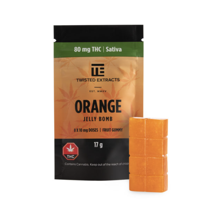 Twisted Extracts – Jelly Bombs 80mg – Orange (Sativa)