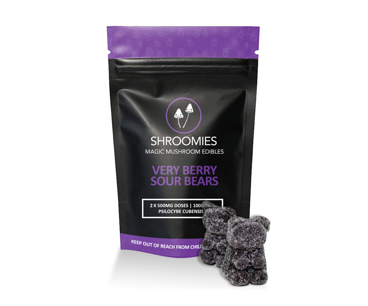 Shroomies Gummies – Very Berry Sour Bears (1000mg)
