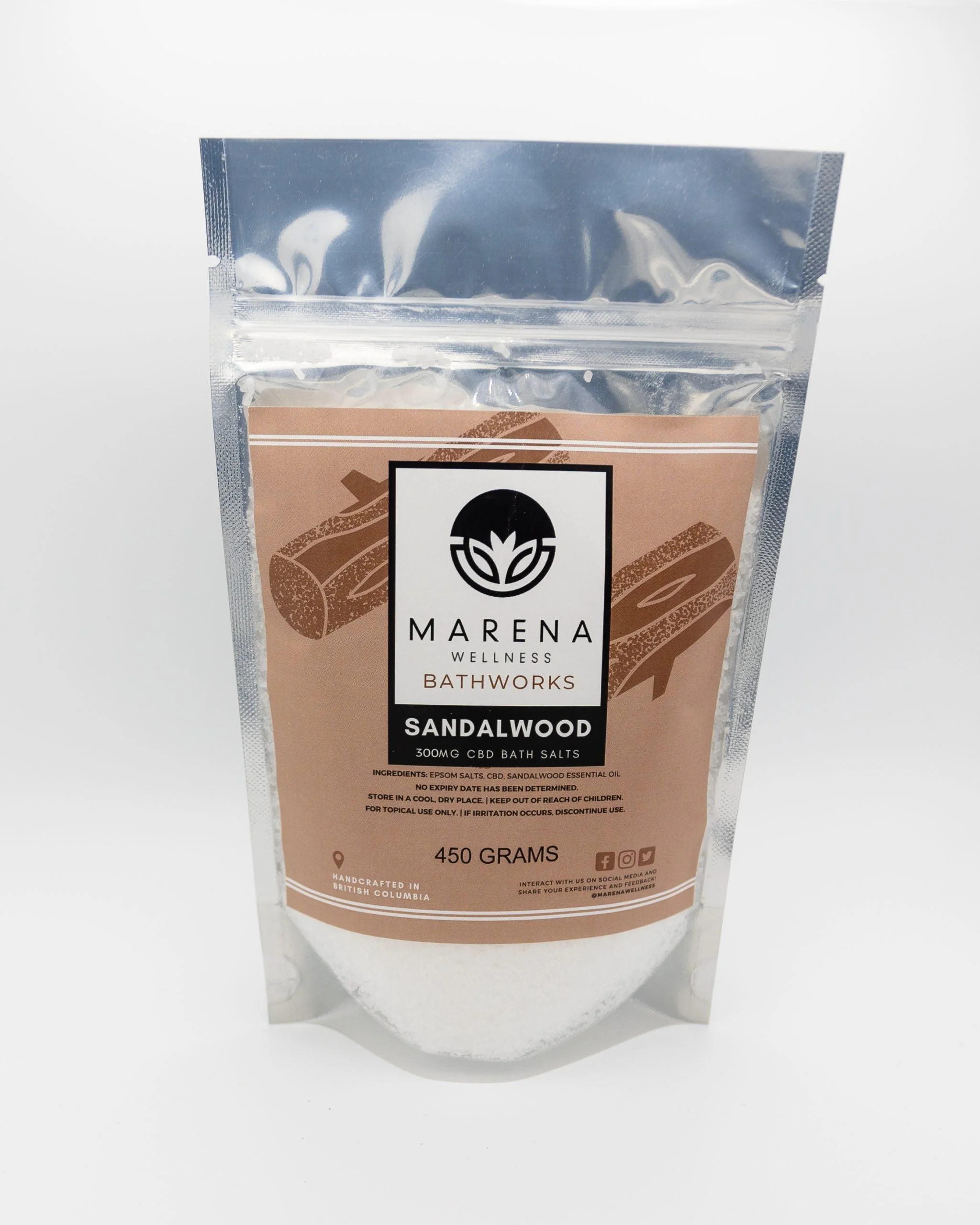 Marena Wellness – CBD Bath Salts (300mg) – Sandalwood