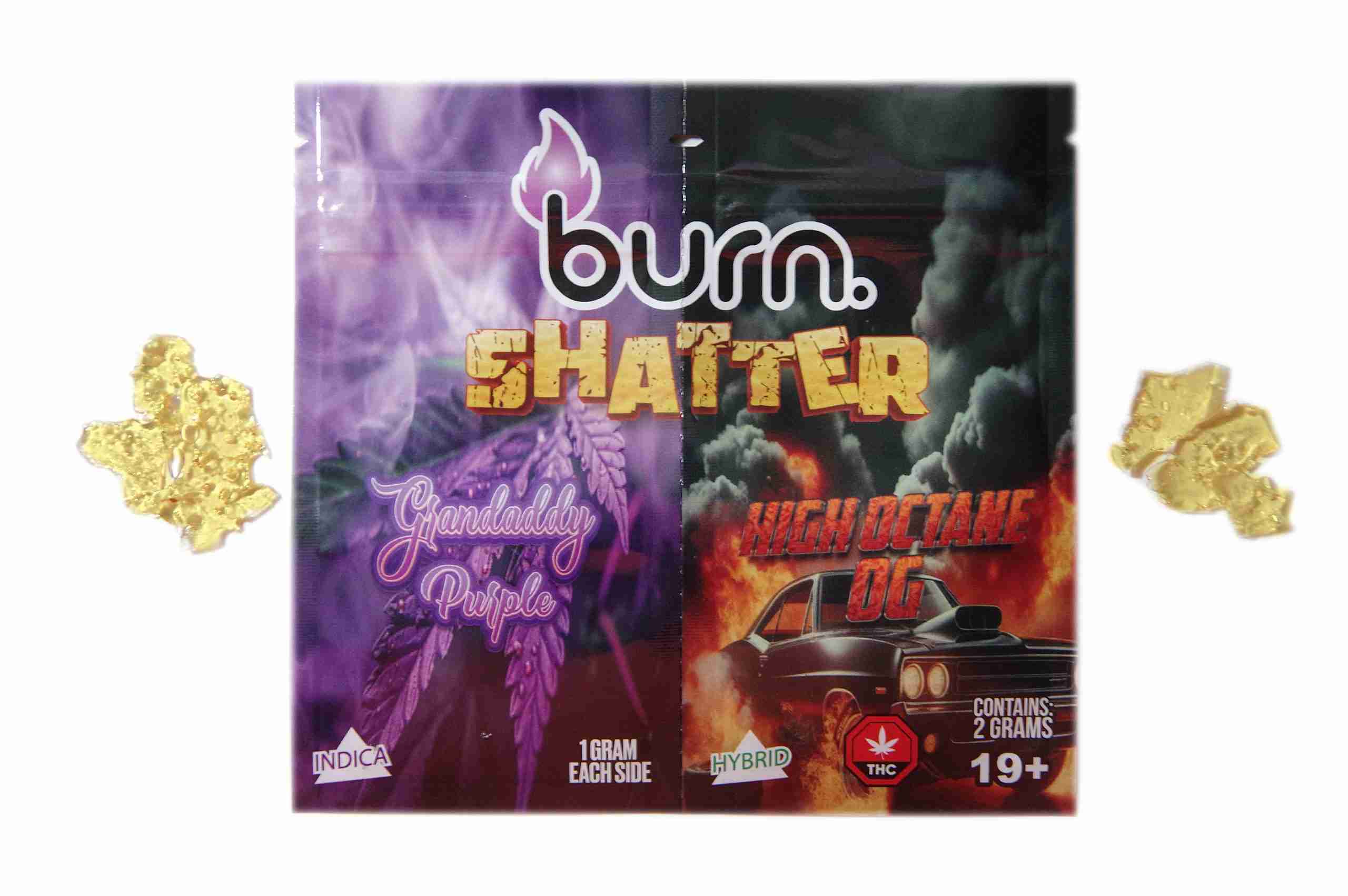 Burn Shatter 2 Grams – Granddaddy Purple + High Octane OG