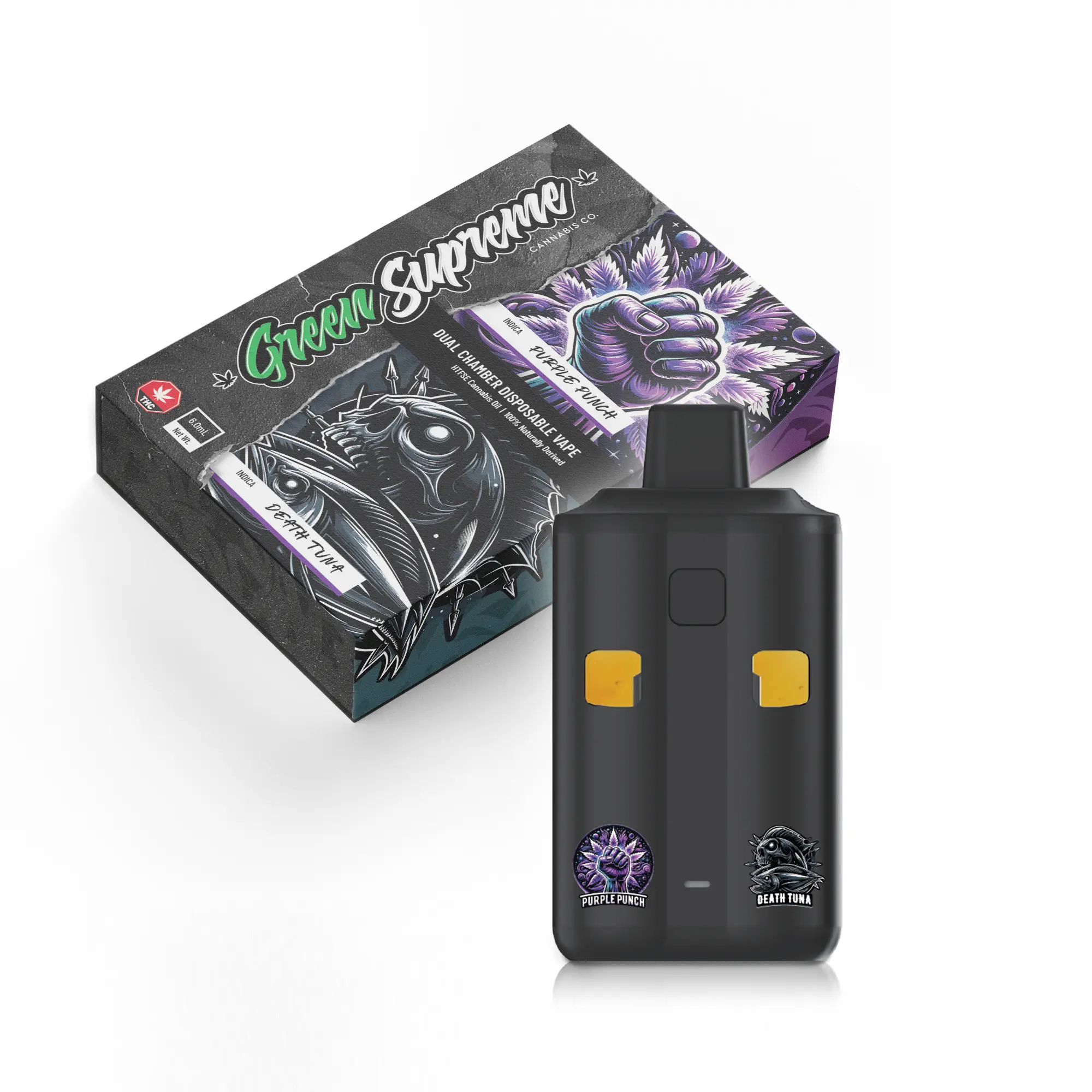 Green Supreme 6g Dual Chamber Vape Pen – Purple Punch x Death Tuna