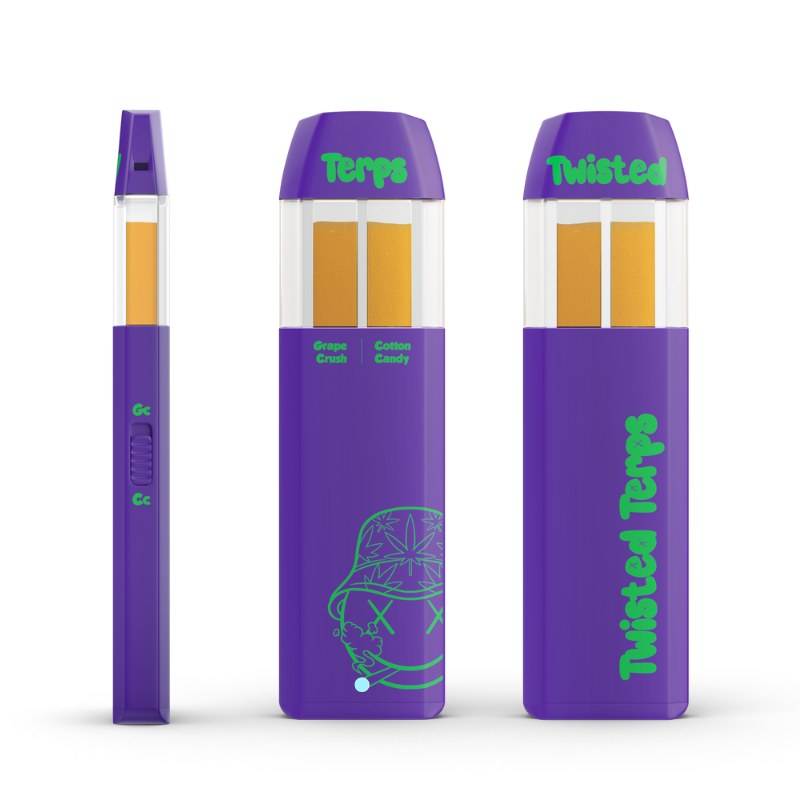 Twisted Terps Dual Chamber Vape 2ml – Grape Crush x Cotton Candy