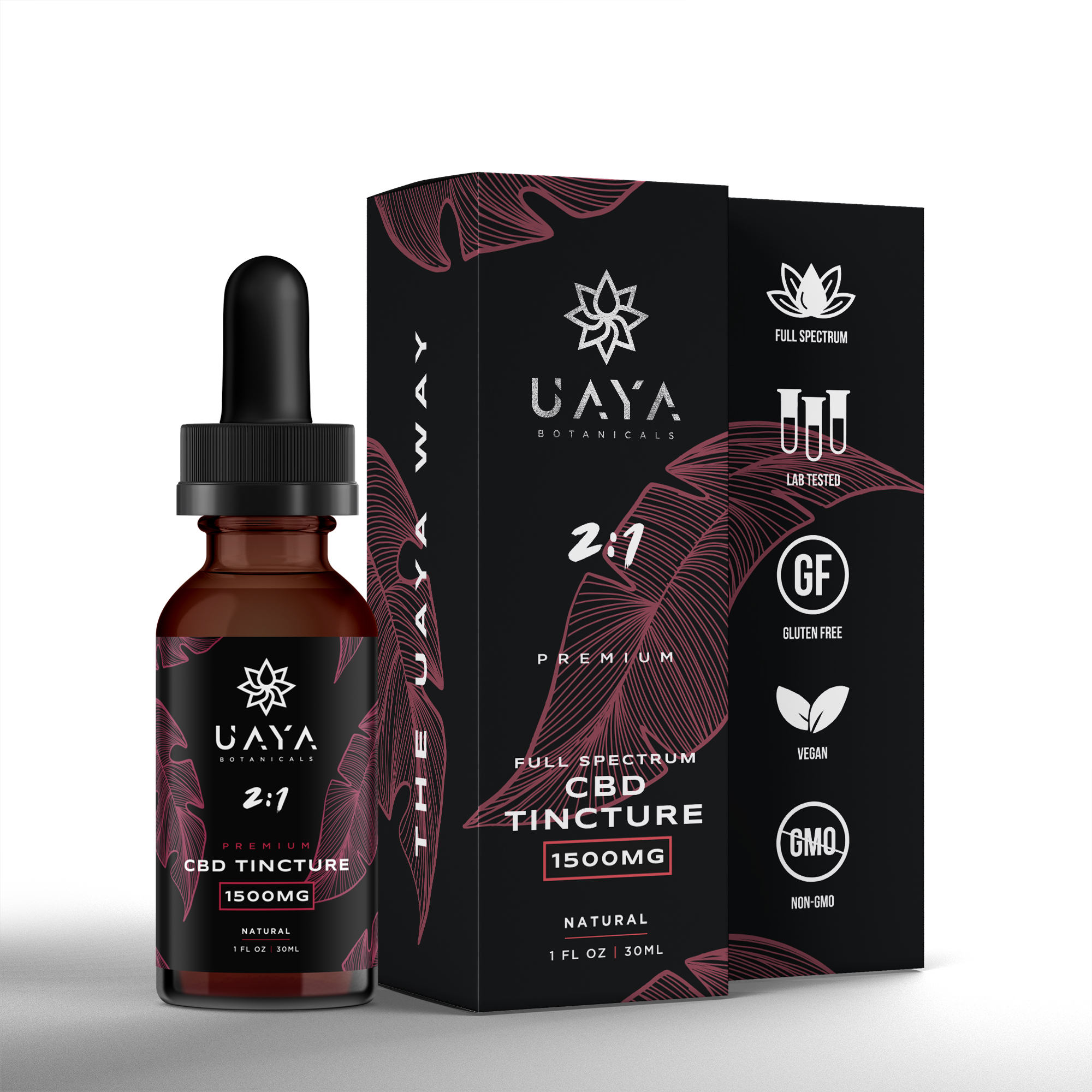 UAYA Tinctures 1500mg – 2:1 CBD:THC