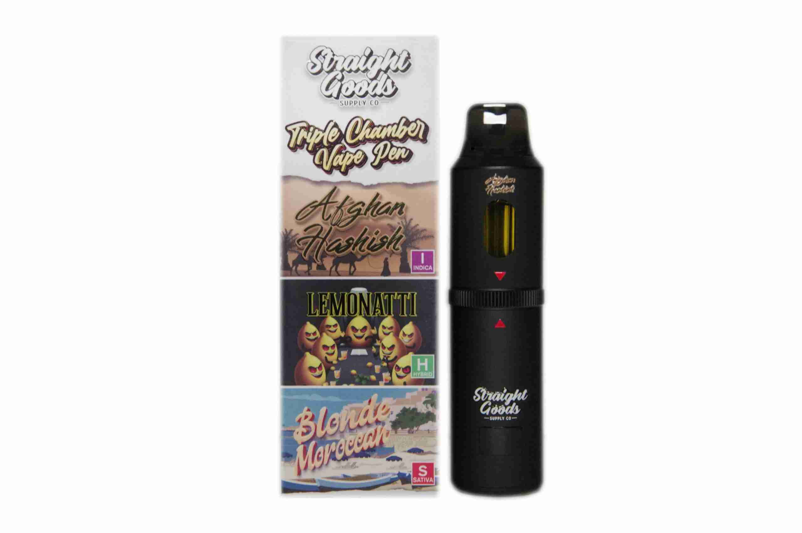 Straight Goods 9g Triple Chamber Vape – Afghan Hashish + Lemonatti + Blonde Moroccan