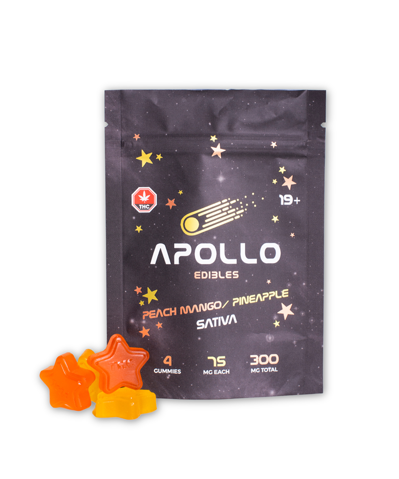 Apollo – Shooting Star Gummies (300mg) – Peach Mango / Pineapple (Sativa)
