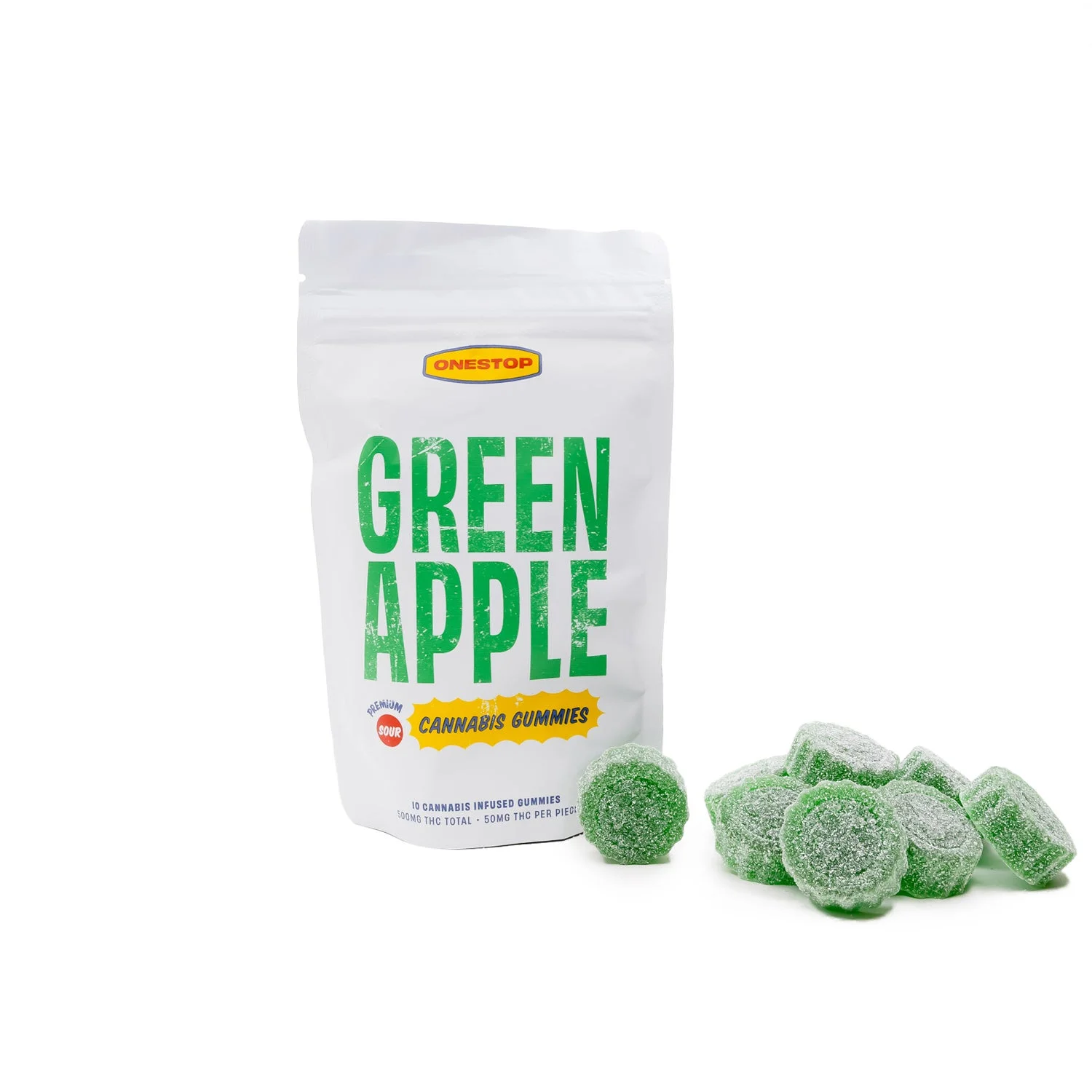 One Stop THC Gummies 500mg – Green Apple