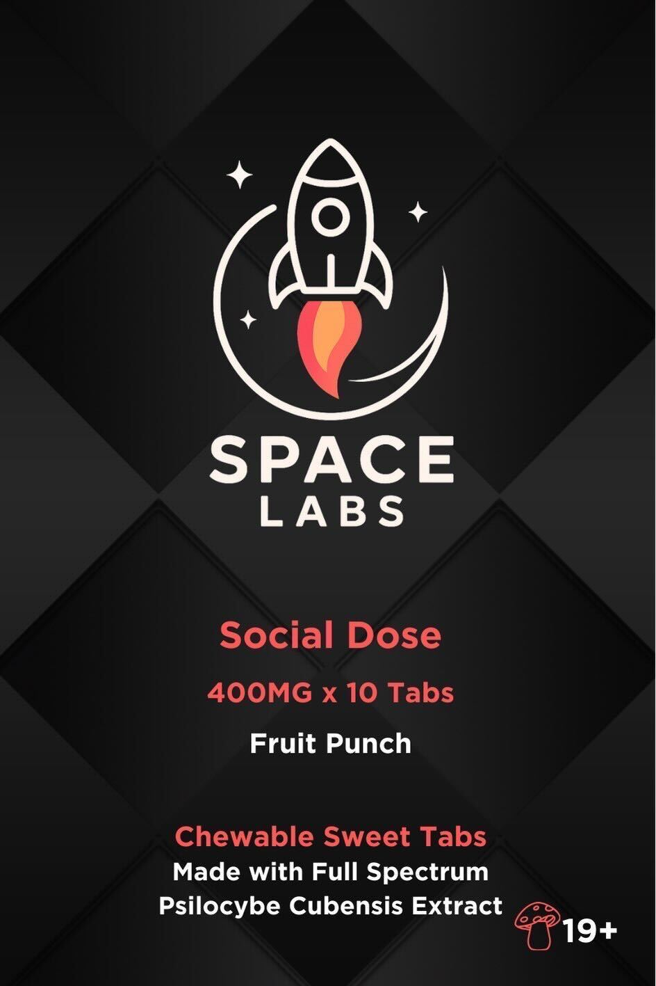 Space Labs – Chewable Sweet Mushroom Tabs – Social Dose (Fruit Punch 4 Grams)