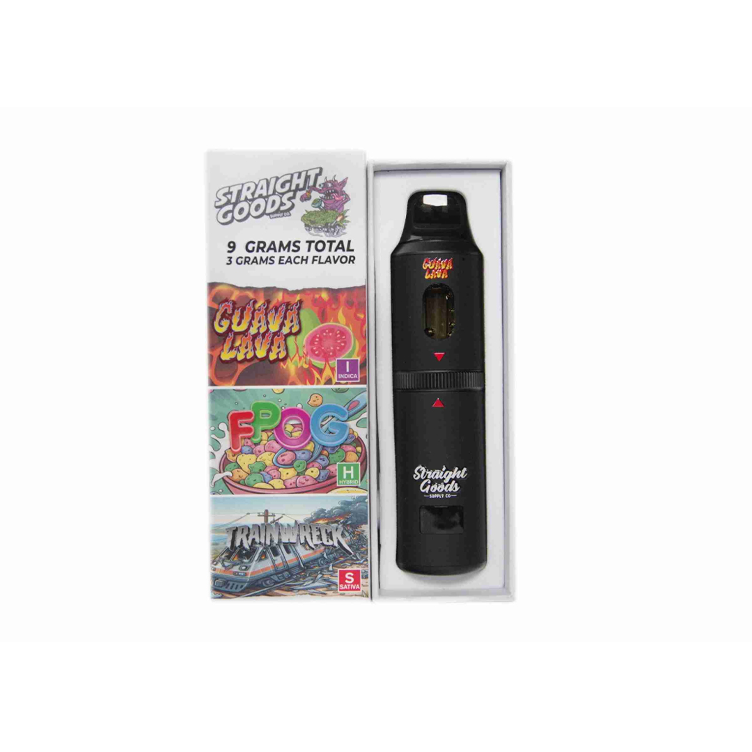 Straight Goods 9g Triple Chamber Vape – Guava Lava + Trainwreck + FPOG