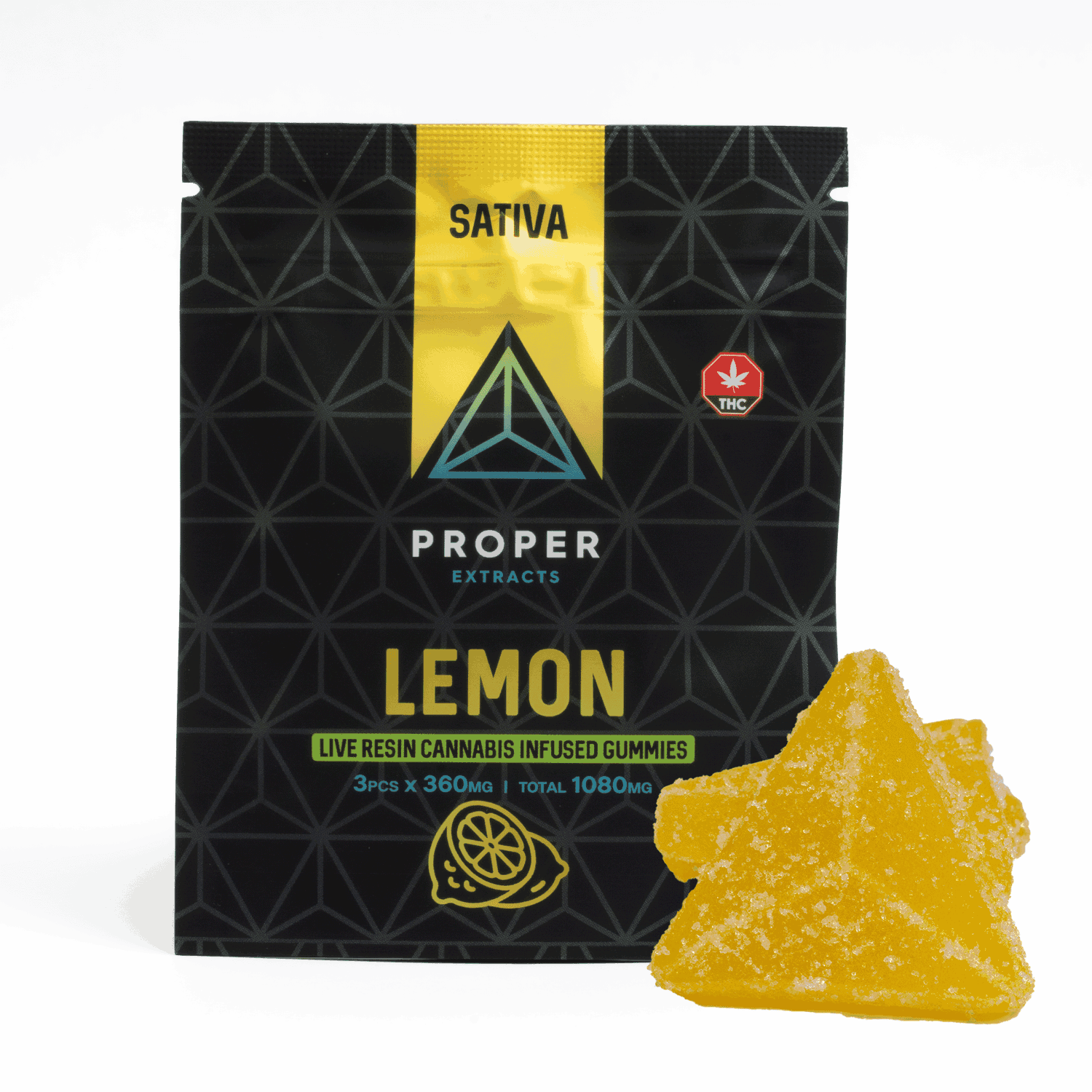 Proper Extracts – 1080mg THC Gummies – Lemon (Sativa)