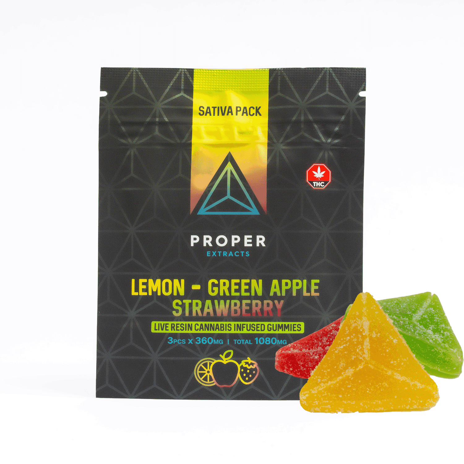 Proper Extracts – 1080mg THC Gummies – Sativa Pack