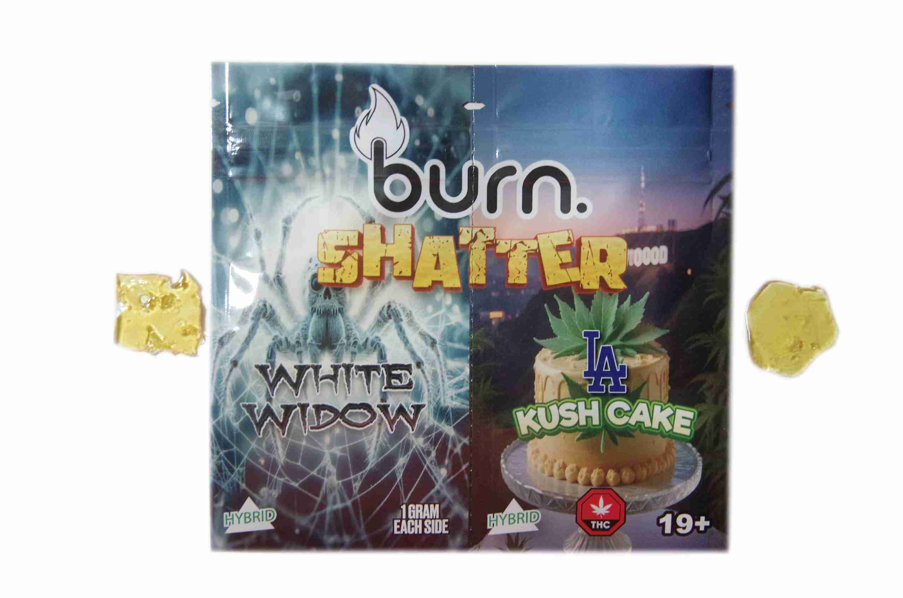 Burn Shatter 2 Grams – White Widow + LA Kush Cake