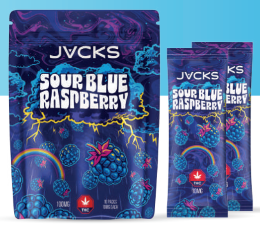 JACKS THC Powder Drink Mix – Sour Blue Raspberry 250mg