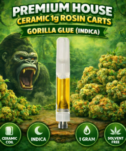 Premium House Ceramic 1g Rosin Carts - Gorilla Glue (Indica)